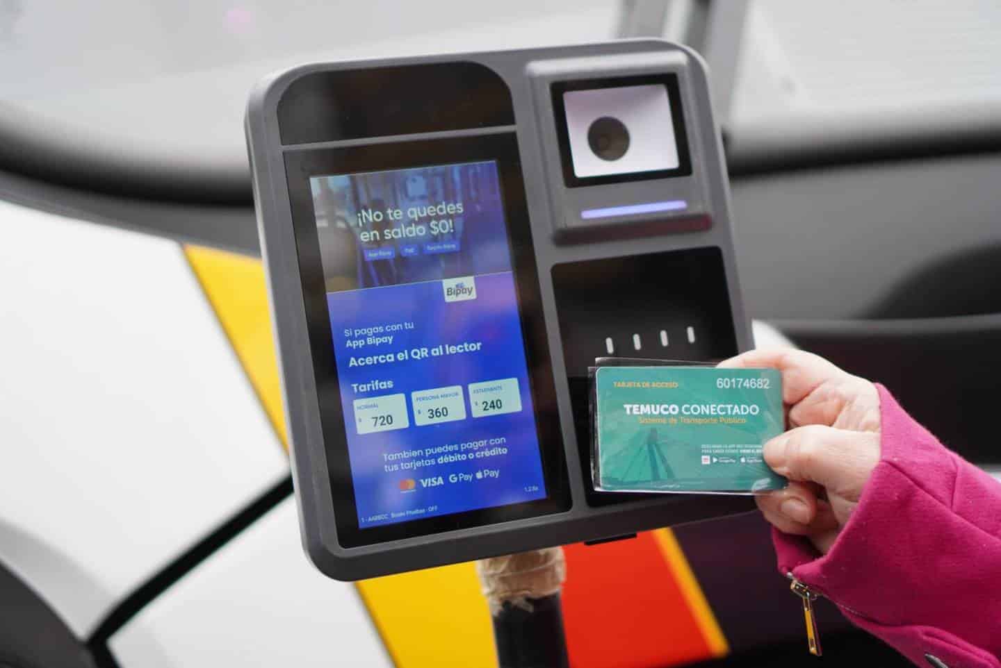 Pago electrónico en los buses de Temuco y Padre Las Casas